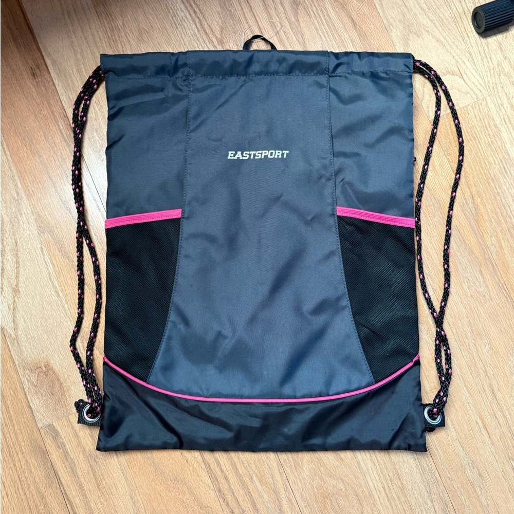 Eastsport Drawstring Backpack, 19 x 15 In, 2 Hydro Pockets, Back Zip Pocket.